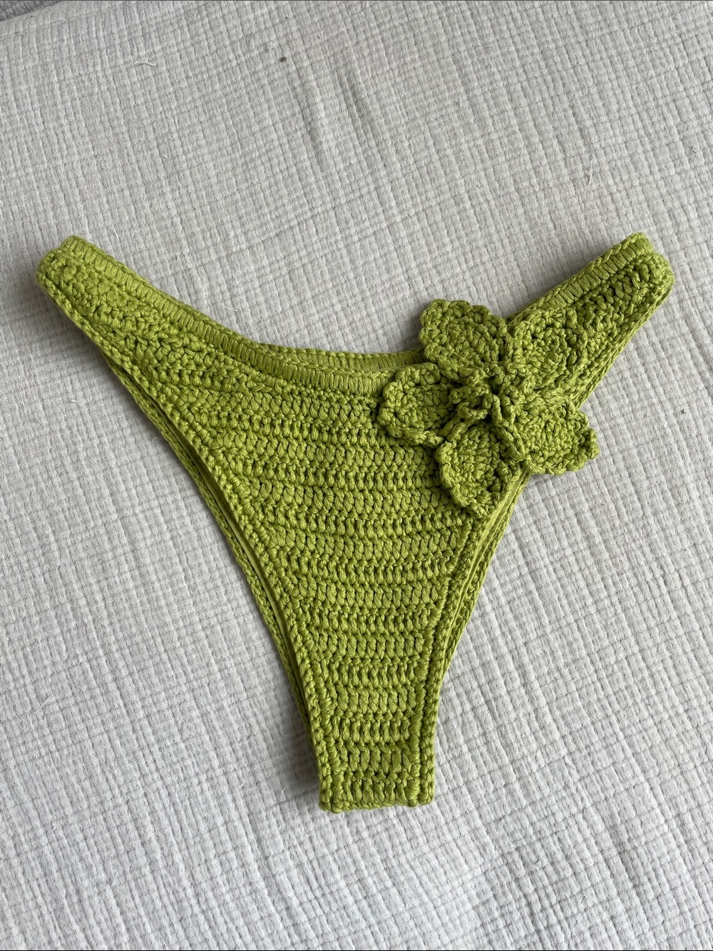 Meshki Crochet Bikini Bottom — Green, S